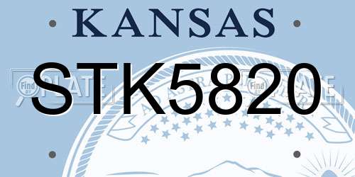 STK5820 Kansas License Plate
