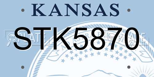 STK5870 Kansas License Plate