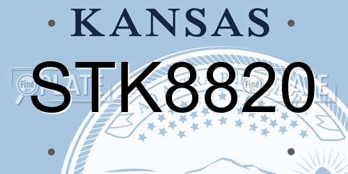 STK8820 Kansas License Plate