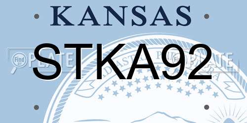 STKA92 Kansas License Plate