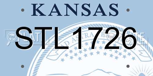 STL1726 Kansas License Plate
