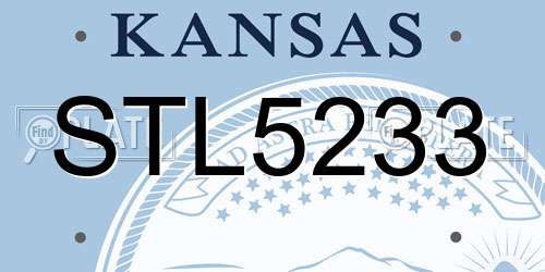 STL5233 Kansas License Plate