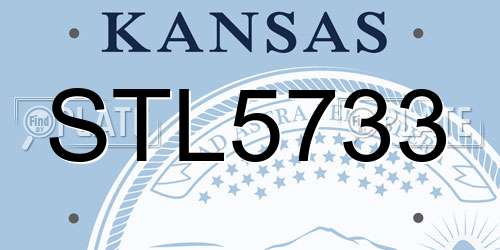 STL5733 Kansas License Plate