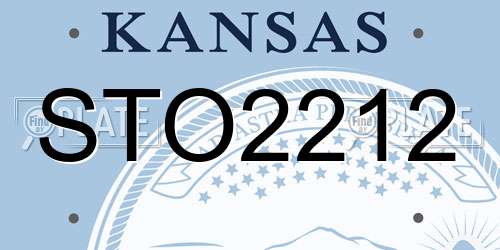 STO2212 Kansas License Plate