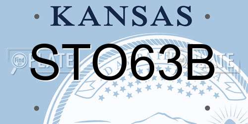 STO63B Kansas License Plate