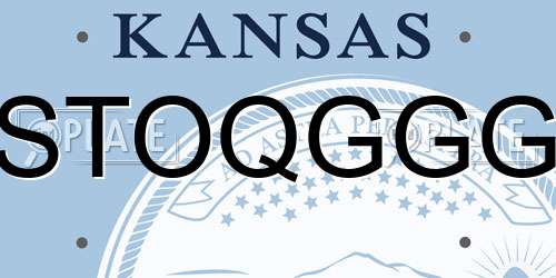 STOQGGG Kansas License Plate