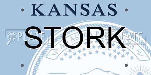 STORK Kansas License Plate
