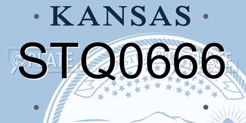 STQ0666 Kansas License Plate