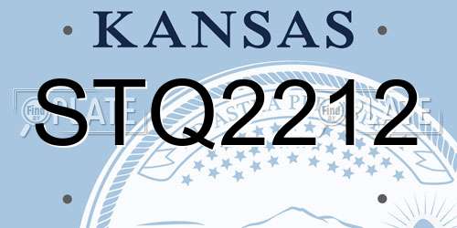 STQ2212 Kansas License Plate