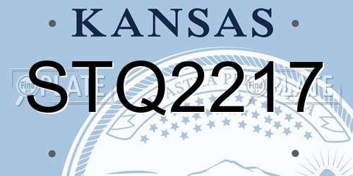 STQ2217 Kansas License Plate