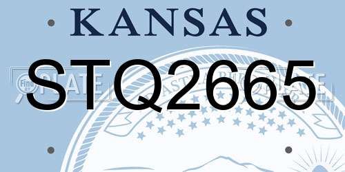 STQ2665 Kansas License Plate