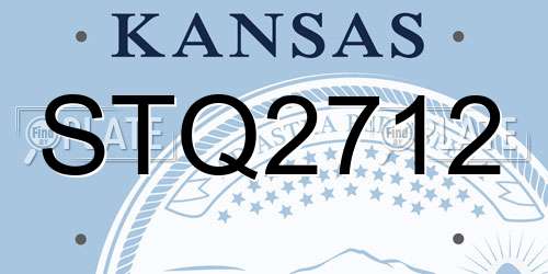 STQ2712 Kansas License Plate