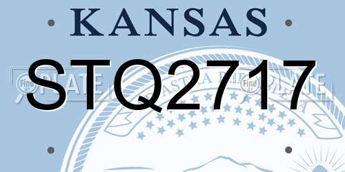 STQ2717 Kansas License Plate