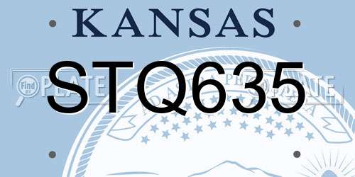 STQ635 Kansas License Plate