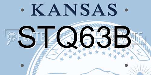 STQ63B Kansas License Plate