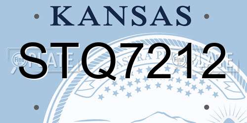STQ7212 Kansas License Plate