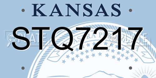 STQ7217 Kansas License Plate