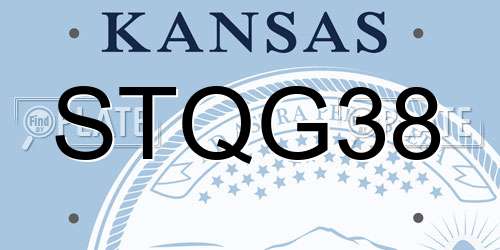 STQG38 Kansas License Plate