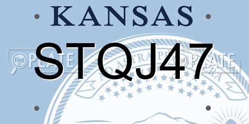 STQJ47 Kansas License Plate