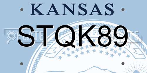 STQK89 Kansas License Plate