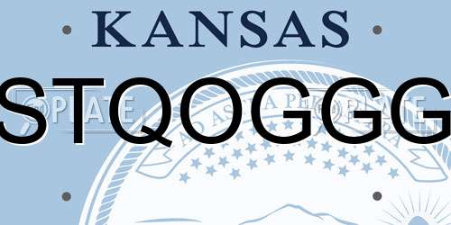 STQOGGG Kansas License Plate