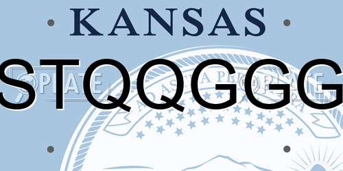 STQQGGG Kansas License Plate