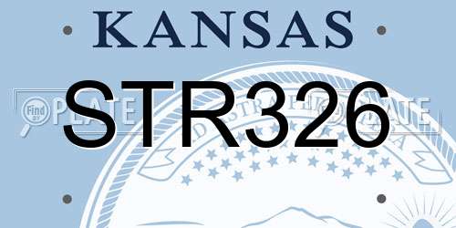 STR326 Kansas License Plate