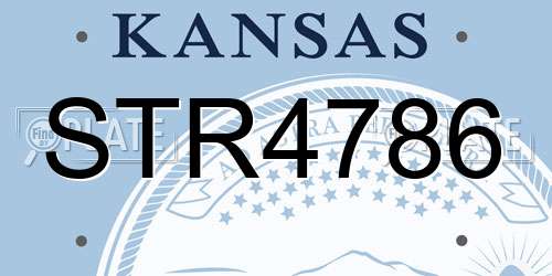 STR4786 Kansas License Plate