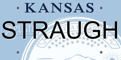 STRAUGH Kansas License Plate
