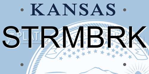 STRMBRK Kansas License Plate