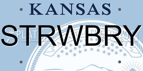 STRWBRY Kansas License Plate