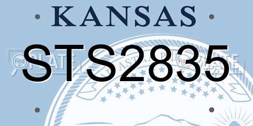 STS2835 Kansas License Plate