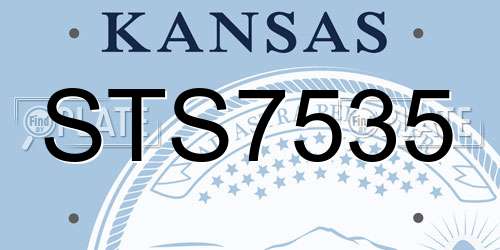 STS7535 Kansas License Plate