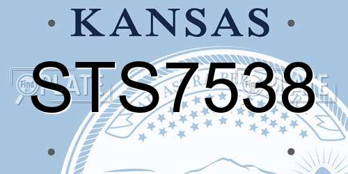 STS7538 Kansas License Plate
