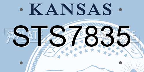 STS7835 Kansas License Plate