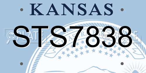 STS7838 Kansas License Plate