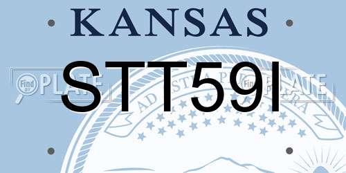 STT59I Kansas License Plate