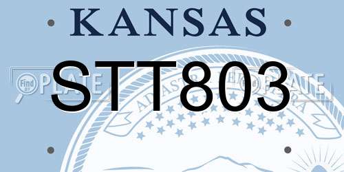 STT803 Kansas License Plate