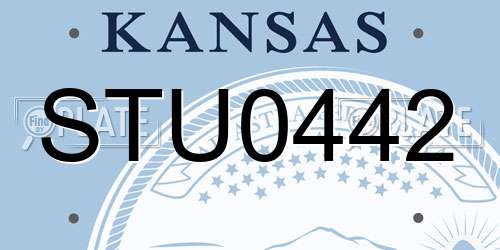 STU0442 Kansas License Plate