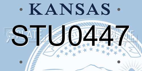 STU0447 Kansas License Plate
