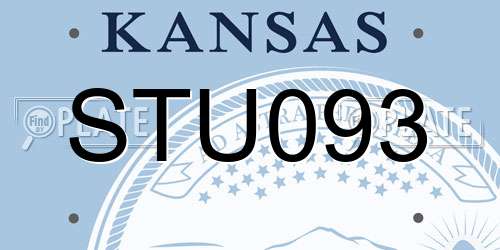 STU093 Kansas License Plate
