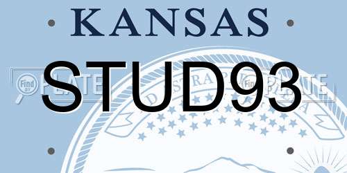 STUD93 Kansas License Plate
