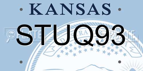 STUQ93 Kansas License Plate