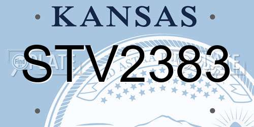 STV2383 Kansas License Plate