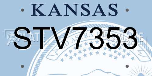 STV7353 Kansas License Plate