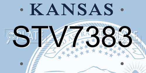 STV7383 Kansas License Plate
