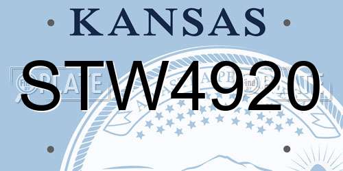STW4920 Kansas License Plate