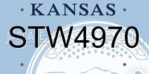 STW4970 Kansas License Plate