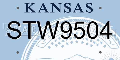 STW9504 Kansas License Plate