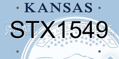 STX1549 Kansas License Plate